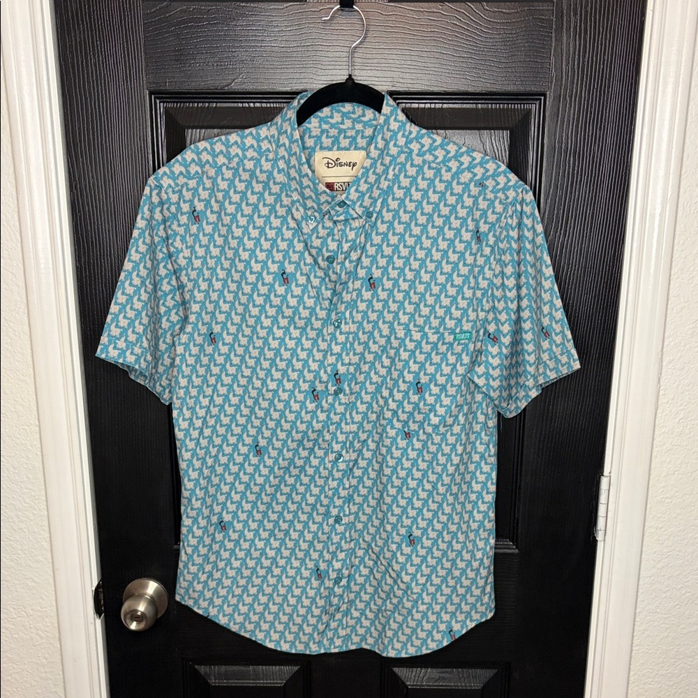 RSVLTS Teal and White Emperors New Groove Men's Shirt